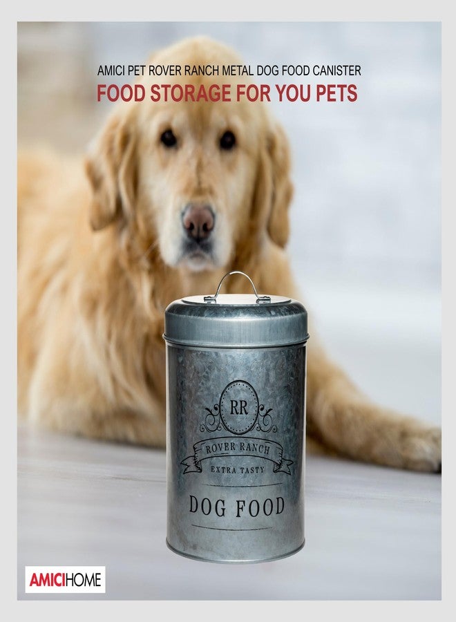 Amici Home Amici Pet Rover Ranch 140oz Metal Dog Food Canister with Handle Lid & Silicone Seal - Large Pet Food Storage Container with Airtight Closure - Durable Pantry Organization Accessory for Dry Kibble - Image 2